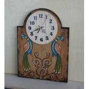 Ξύλινο ρολόι με χειροποίητη ζωγραφική