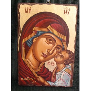 Αγιογραφία σε ξύλο - Παναγία η βρεφοκρατούσα