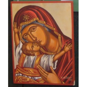 Αγιογραφία σε ξύλο - "Παναγία Βρεφοκρατούσα"