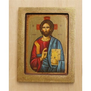 Αγιογραφία σε σκαφτό ξύλο - " ο Παντοκράτωρ"