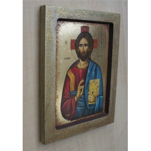 Αγιογραφία σε σκαφτό ξύλο - " ο Παντοκράτωρ"