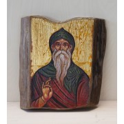 Αγιογραφία σε κορμό -  Άγιος Αντώνιος