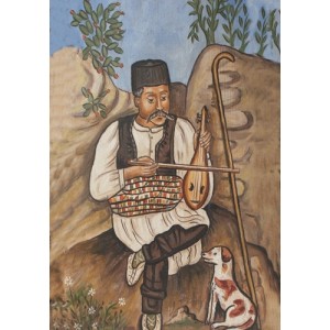 Ξύλινο καδράκι - Aναπαραγωγή έργο του Θεόφιλου Α4