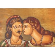 Ξύλινο καδράκι - Αναπαραγωγή έργου του Θεόφιλου Α3