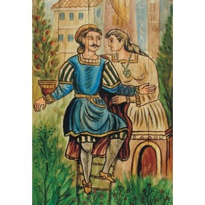 Ξύλινο καδράκι - Αναπαραγωγή έργου του Θεόφιλου Α3