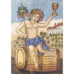 Ξύλινο καδράκι - Aναπαραγωγή έργο του Θεόφιλου  Α3