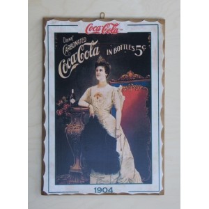 Ξύλινο καδράκι - Παλιά διαφήμιση Coca Cola Α3