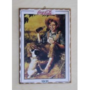 Ξύλινο καδράκι Coca Cola A3