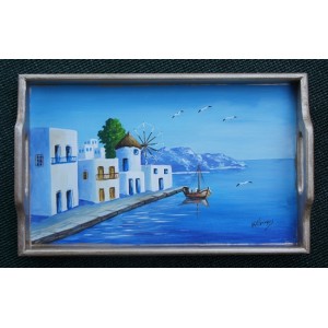 Ζωγραφική σε ξύλινο δίσκο