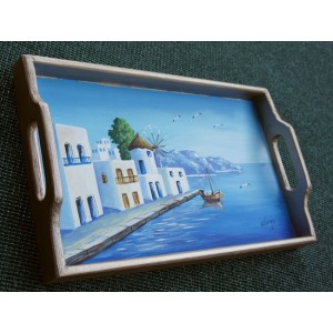 Ζωγραφική σε ξύλινο δίσκο