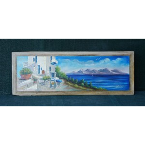 Ζωγραφική σε παλιό ξύλινο ταμπλά