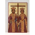 Αγιογραφία σε ξύλο - Άγιος Κωνσταντίνος και Ελένη